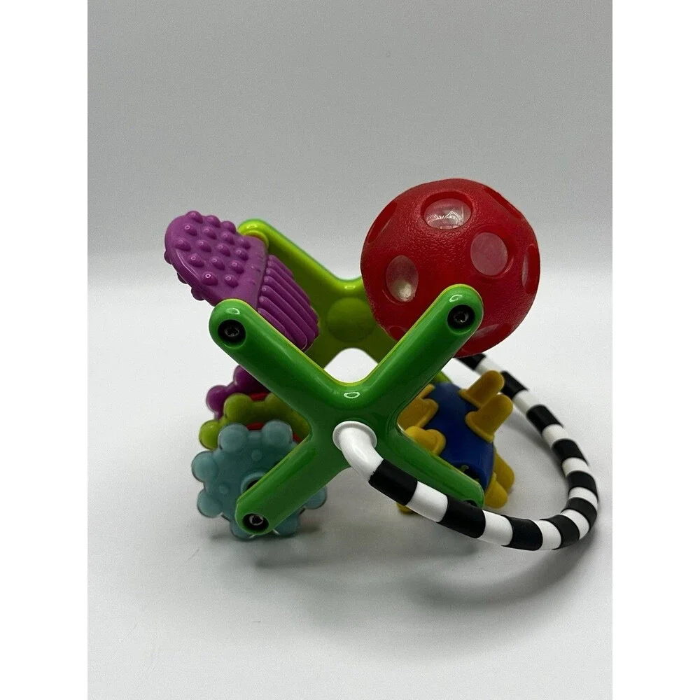 Sensory Baby Rattle Teether Toy Multi Texture Ball Wheel Ring Development